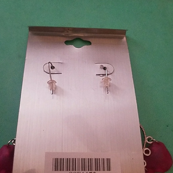 Precious Raspberry Colored Long Earrings - Picture 3 of 3